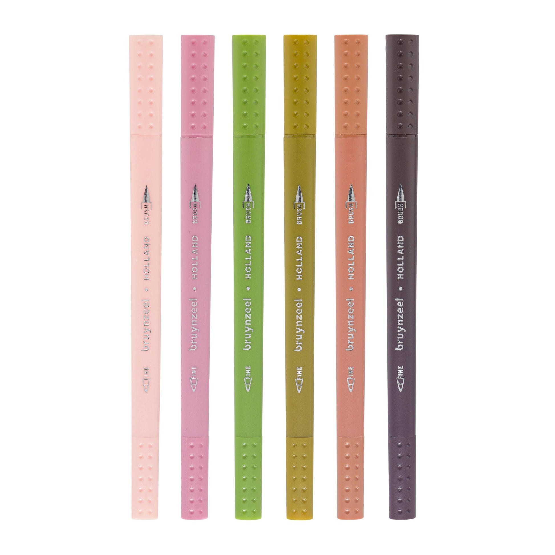 Marrakesh dual tip fineliner / brush pens 6 pack Colours Bruynzeel - Paper Dream