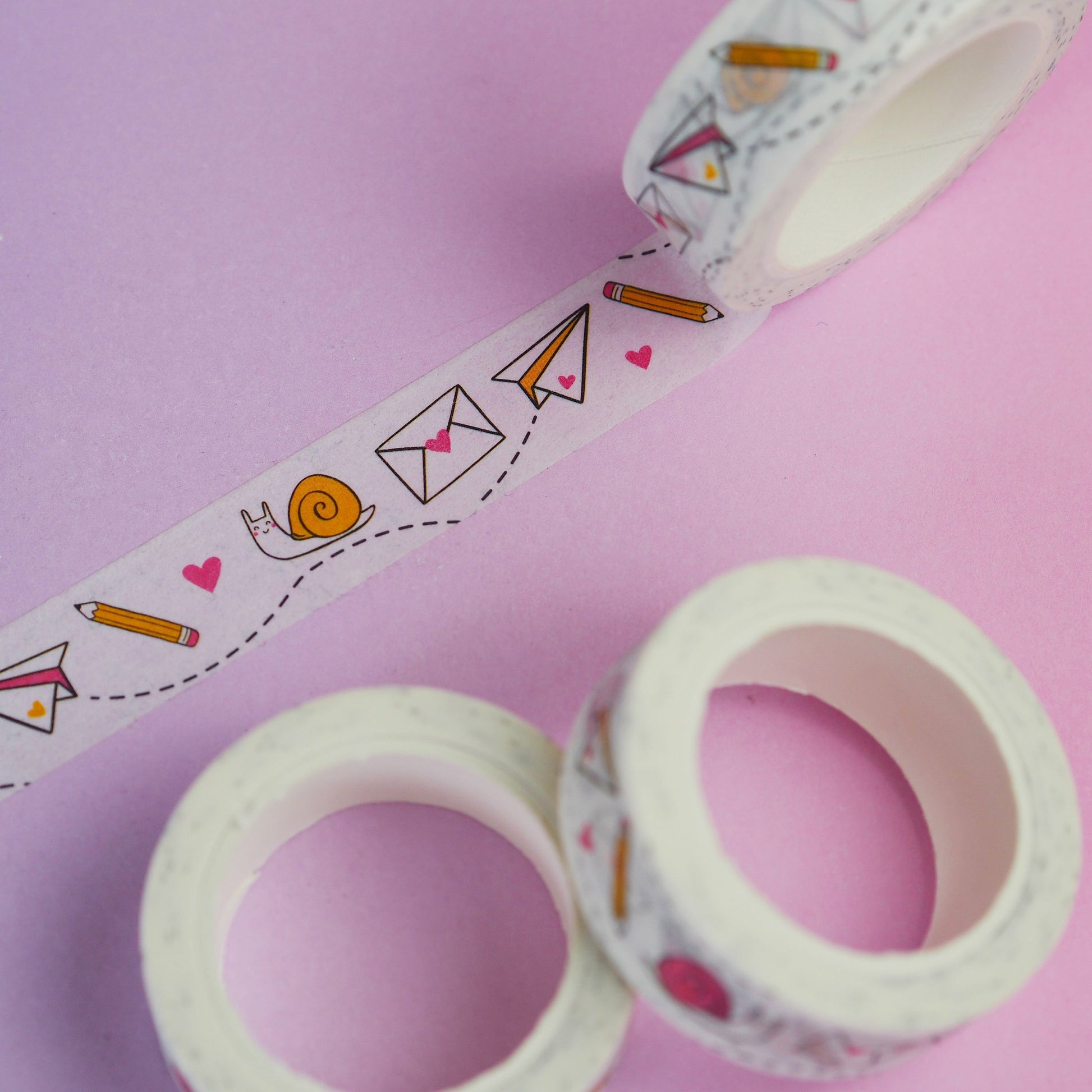 Nutmeg and Arlo Snail Mail Washi Tape on paper 15mm x 10m - Paper Dream