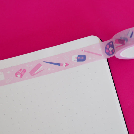 Nutmeg and Arlo Stationery Lover Washi Tape in book 15mm x 10m - Paper Dream