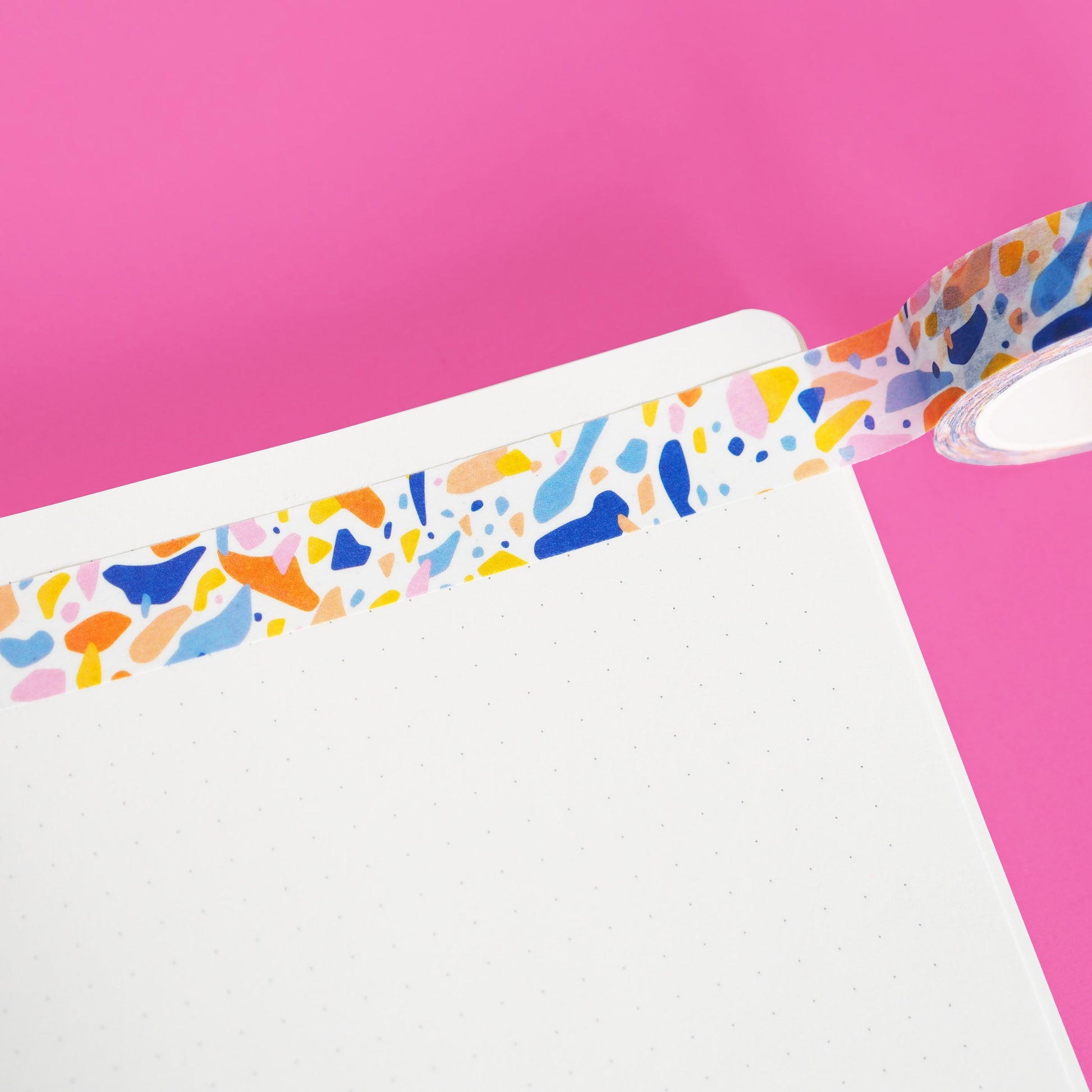 Nutmeg and Arlo Terrazzo Washi Tape in book 15mm x 10m - Paper Dream