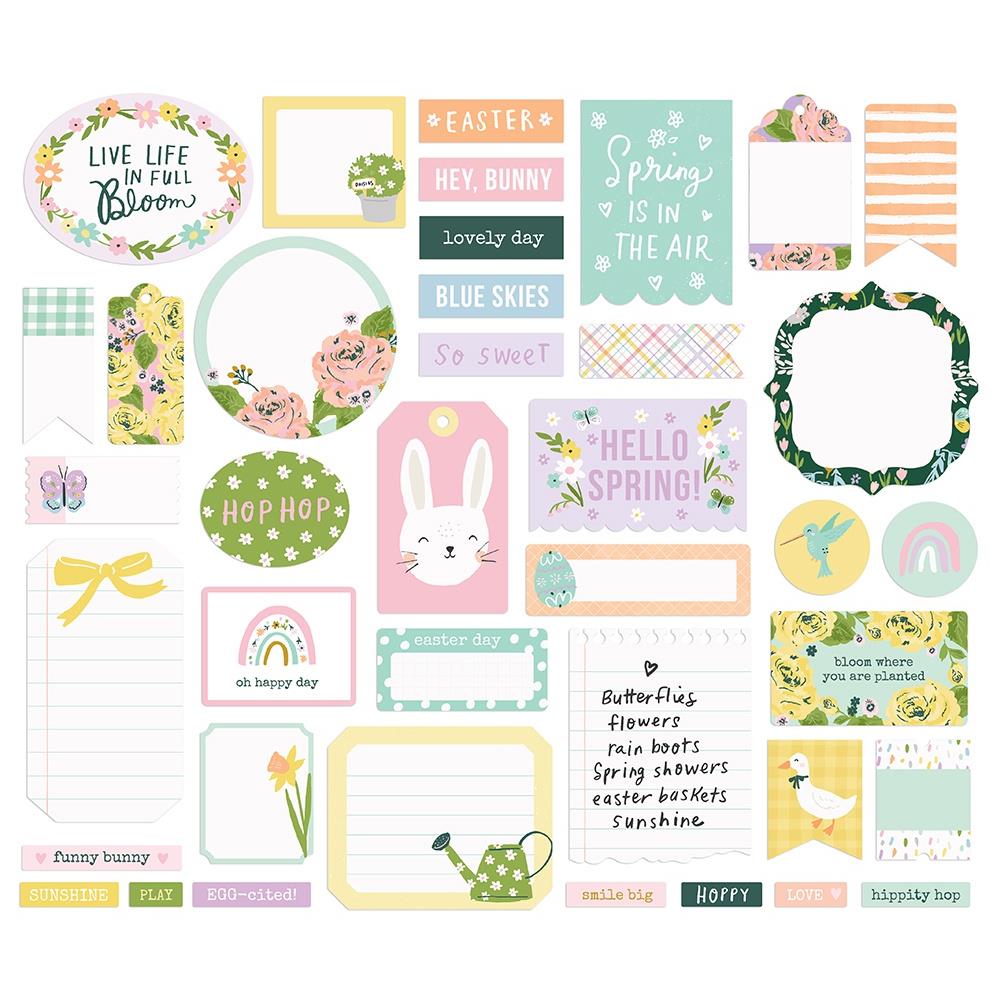 Simple Stories Bunnies & Blooms Journal Die-Cut Bits & Pieces Contents - Paper Dream