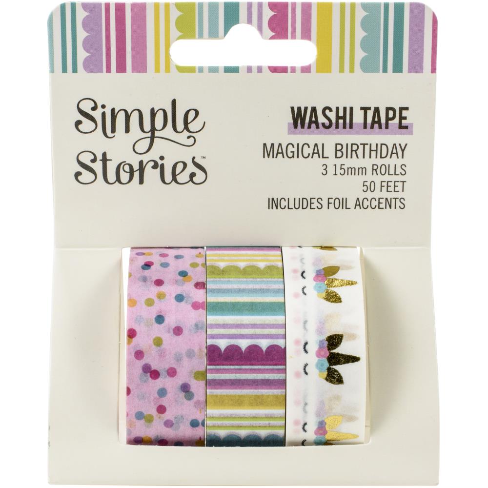 Simple Stories Magical Birthday Washi Tape Set of Three - Paper Dream