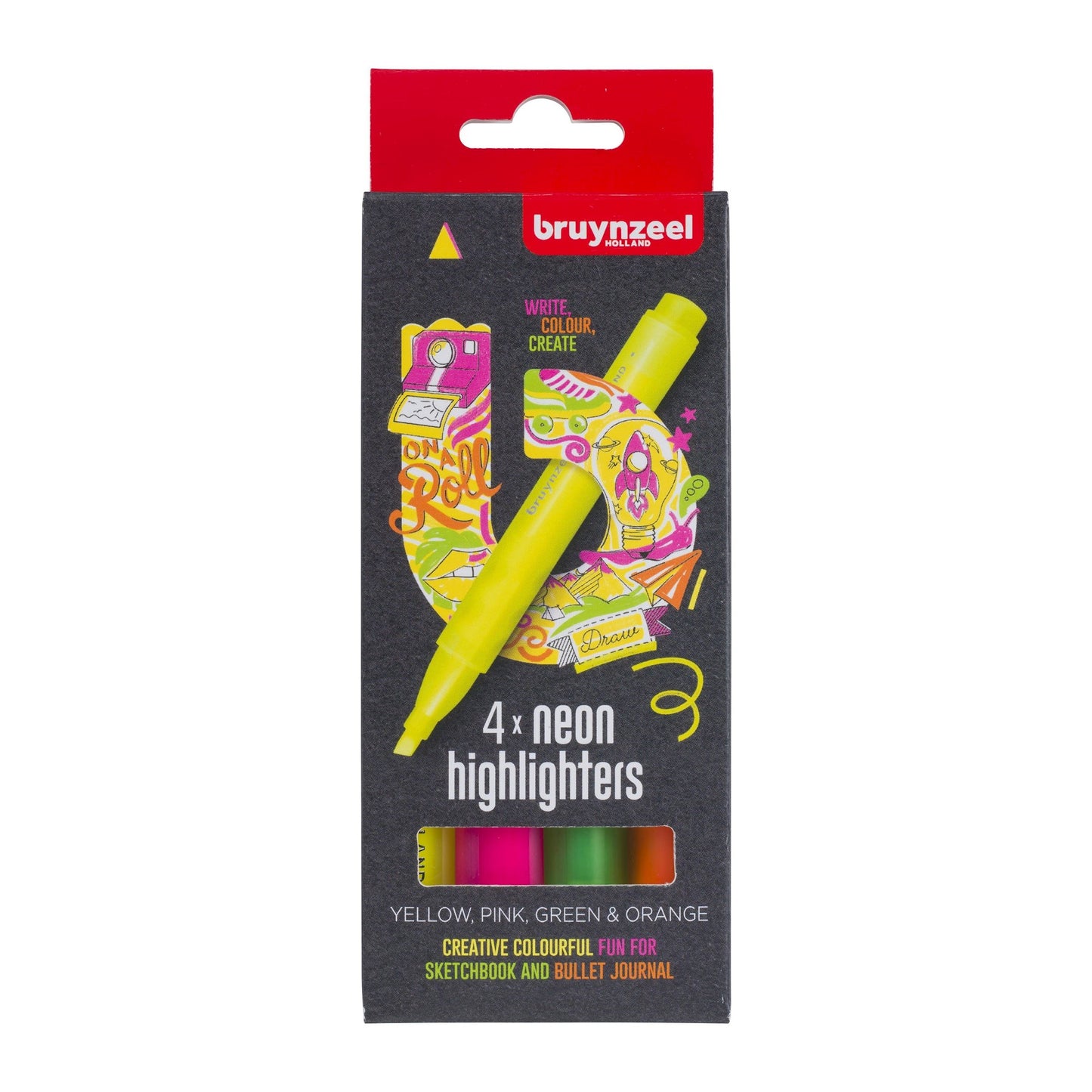 Bruynzeel College Neon Highlighter Pens 4 pack - Paper Dream