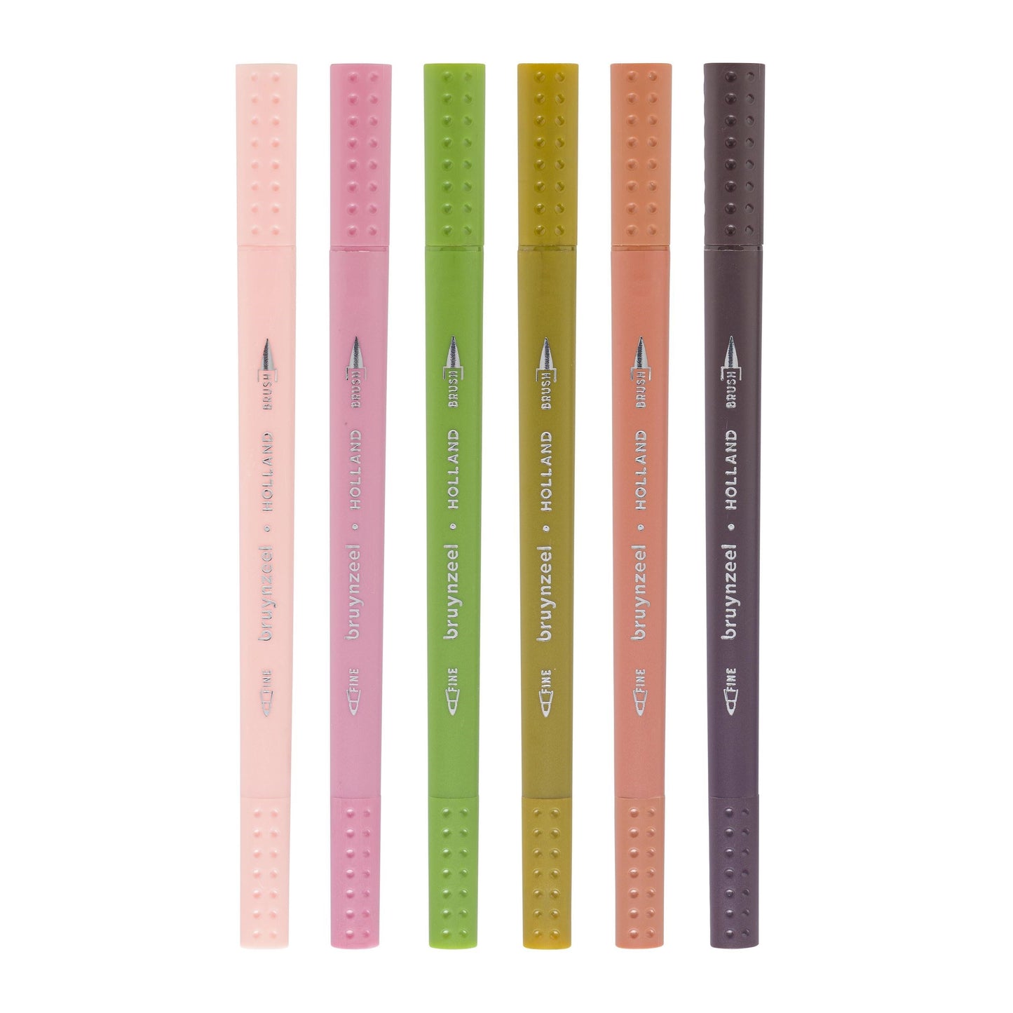 Marrakesh dual tip fineliner / brush pens 6 pack Colours Bruynzeel - Paper Dream