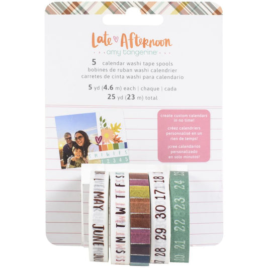 Amy tangerine late afternoon calendar washi tape set american crafts