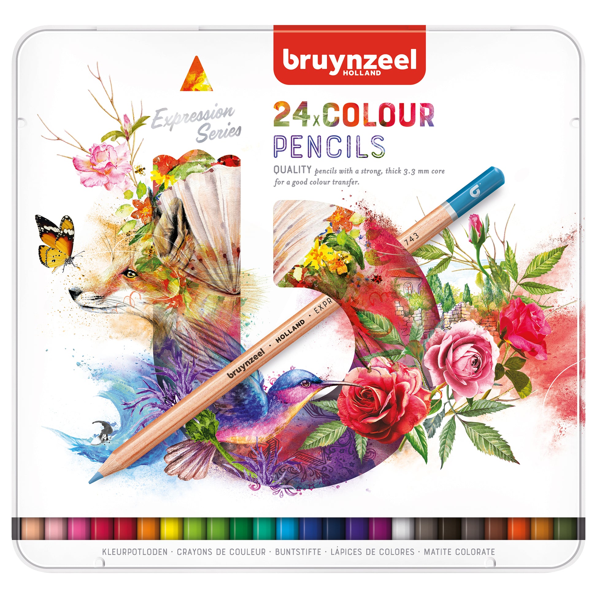 Bruynzeel expression 24 colour pencils tin - Paper Dream