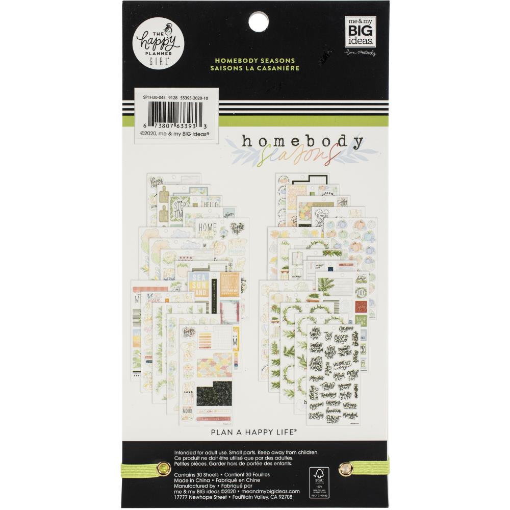 Me And My Big Ideas Homebody Seasonal Planner Sticker Book Back - Paper Dream