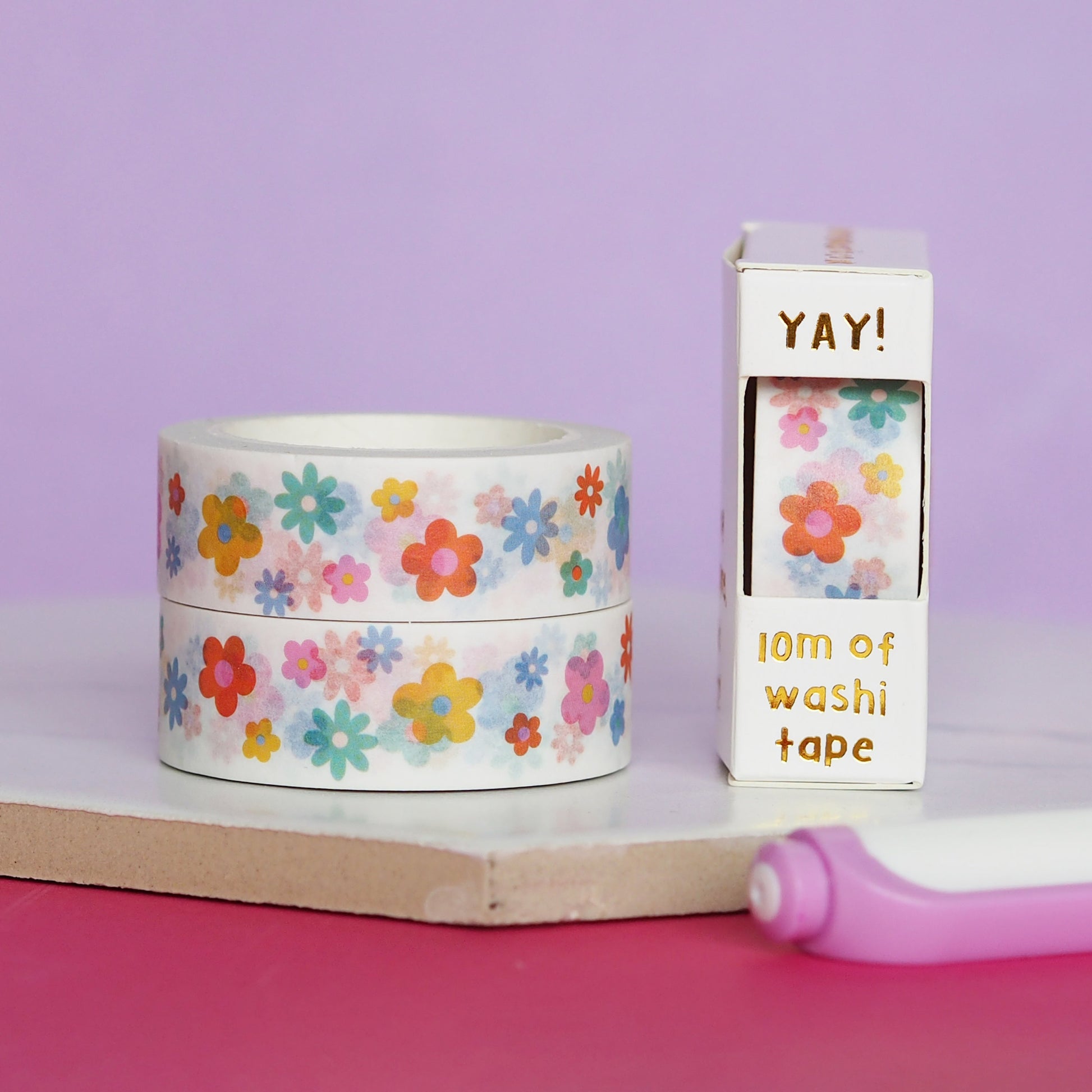 Nutmeg and Arlo Bright Florals Washi Tape 15mm x 10m - Paper Dream
