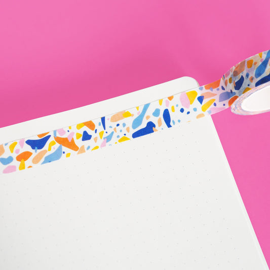 Nutmeg and Arlo Terrazzo Washi Tape in book 15mm x 10m - Paper Dream