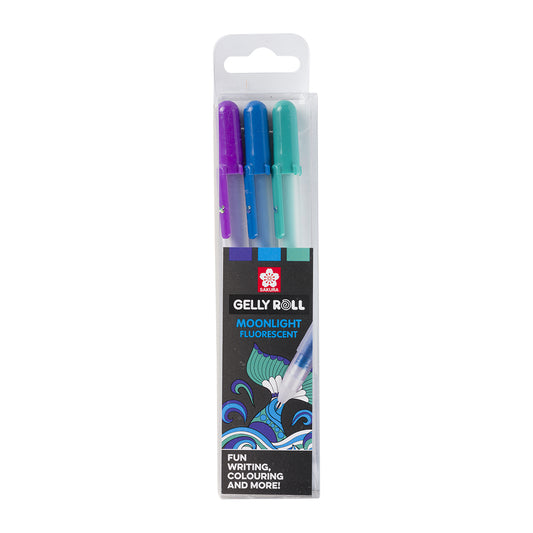 Sakura Gelly Roll Moonlight 10 Ocean Fluorescent Pen Set Packet - Paper Dream