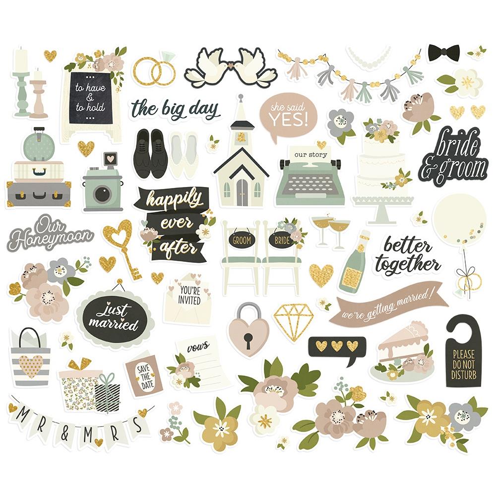 Simple Stories Happily Ever After Die-Cut Bits & Pieces Contents - Paper Dream