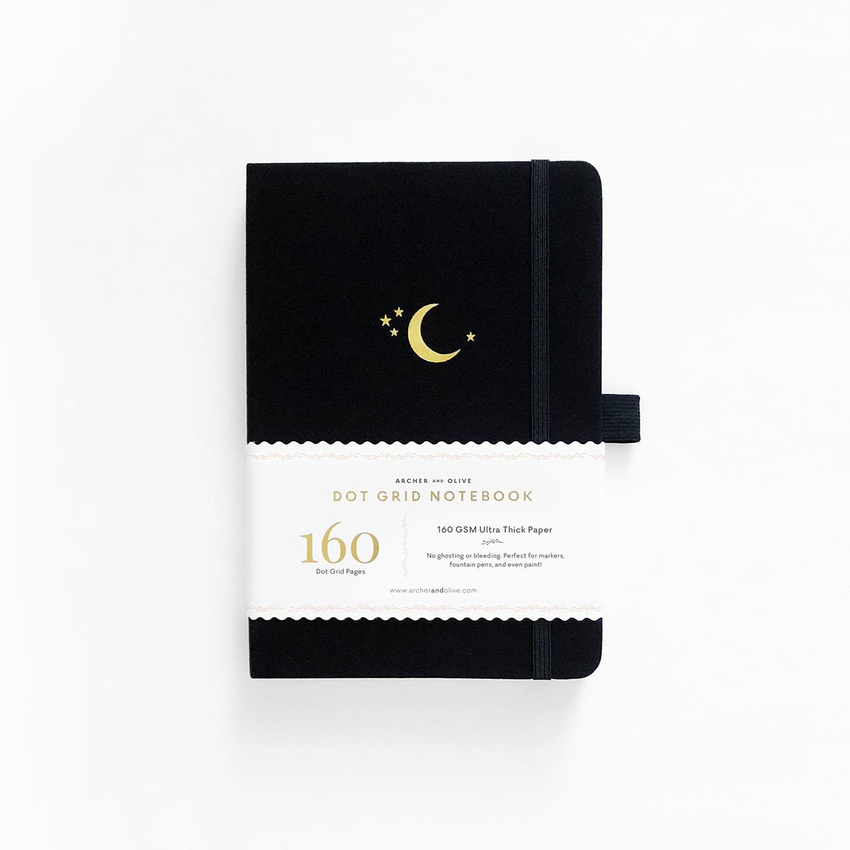 Archer and Olive Crescent Moon dot grid notebook bullet journal 160 pages a5 - Paper Dream