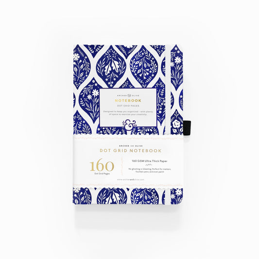 Archer & Olive A5 Fleur De Bleu 160 Page Dot Grid Notebook - Paper Dream