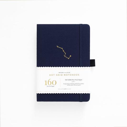 Archer and Olive A5 Night Sky 160 Pages Dot Grid Notebook - Front Cover with sleeve - Paper Dream