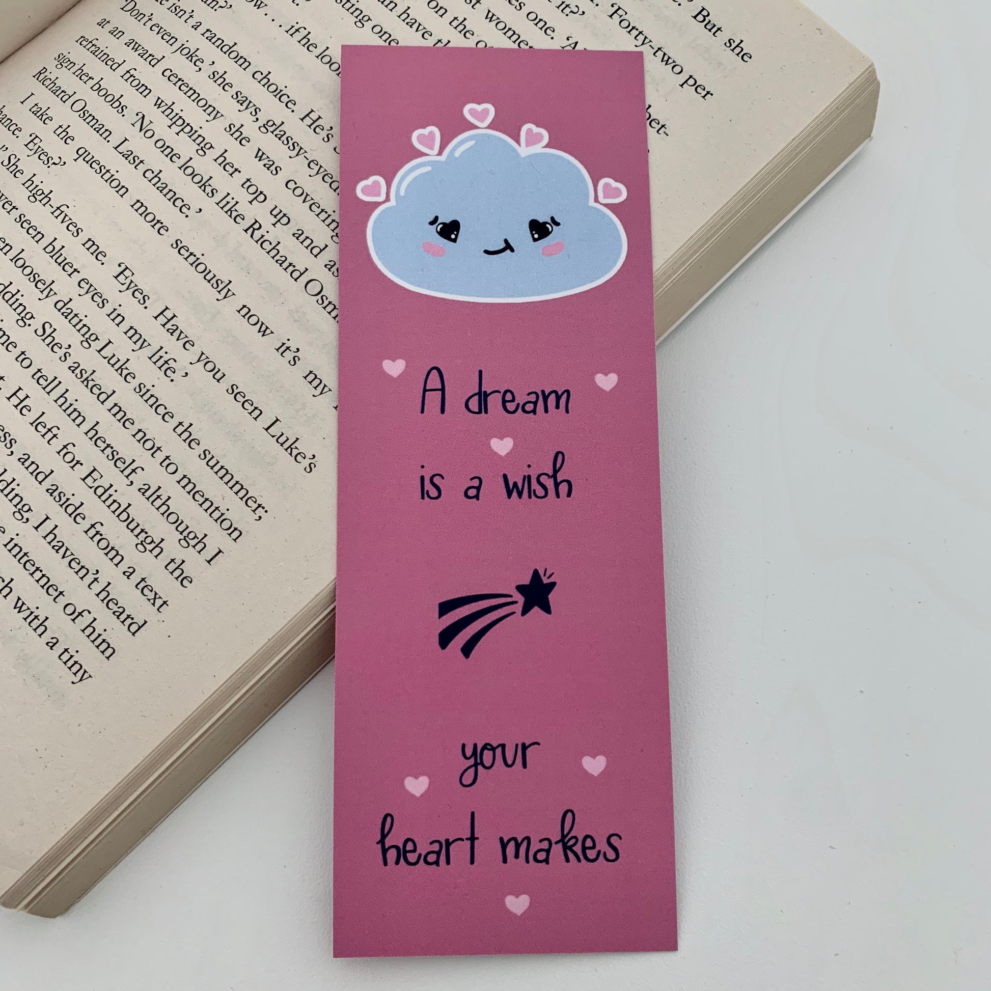 Cute Illustrated Lovable Cloud Paper Bookmark - Paper Dream
